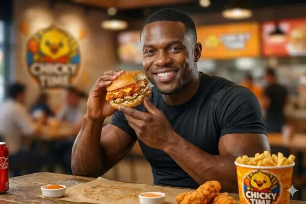 Customer dining at Chicky Time